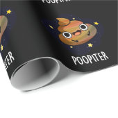 Poopiter Funny Planet Jupiter Pun Dark BG Cadeaupapier (Rol Hoek)