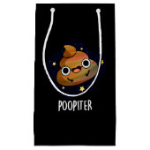 Poopiter Funny Planet Jupiter Pun Dark BG Klein Cadeauzakje (Voorkant)