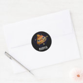 Poopiter Funny Planet Jupiter Pun Dark BG Ronde Sticker (Envelop)