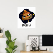 Poopiter Funny Planet Jupiter Pun Poster (Thuiskantoor)