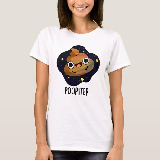 Poopiter Funny Planet Jupiter Pun T-shirt (Voorkant)