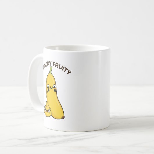Poopy Fruny Fruit Banana Pun Koffiemok (Voorkant links)