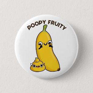 Poopy Fruny Fruit Banana Pun Ronde Button 5,7 Cm