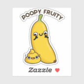 Poopy Fruny Fruit Banana Pun Sticker (Vel)