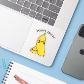 Poopy Fruny Fruit Banana Pun Sticker (Laptop met iPhone)