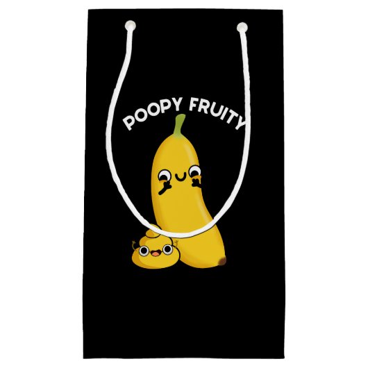 Poopy Fruy Fruit Banana Pun Dark BG Klein Cadeauzakje (Voorkant)