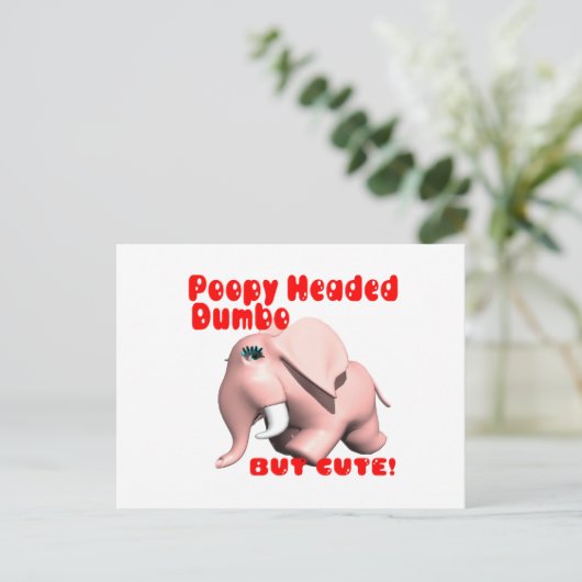 Poopy Headed Dumbo Briefkaart (Staand voorkant)