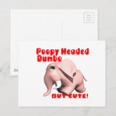 Poopy Headed Dumbo Briefkaart (Voorkant / Achterkant)