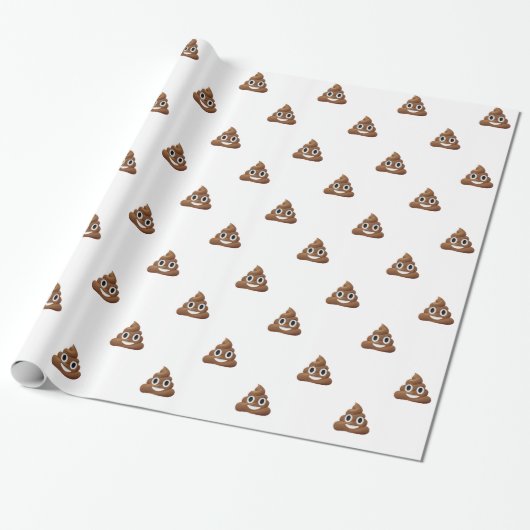 Poopy Little Gift Poo Emoji Wrapping Paper Cadeaupapier (Uitgerold)