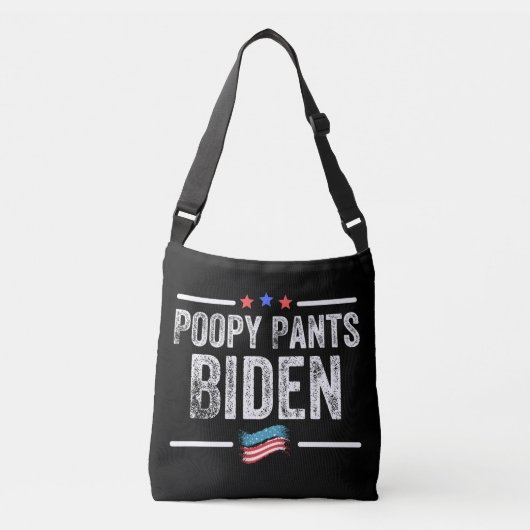 Poopy Pants Biden Crossbody Tas (Voorkant)