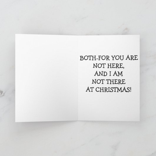 POOR PUG SAD/BLUE ZONDER U BIJ CHRISTMAS FEESTDAGEN KAART (Binnen)