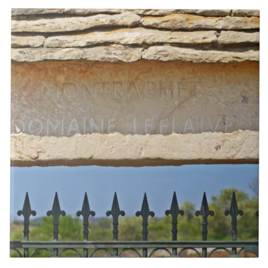 Poort en sluitsteen gegraveerd met Montrachet, Tegeltje (Voorkant)
