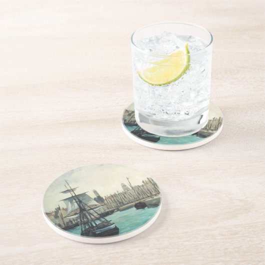 Poort in Calais door Manet,  impressionistische ku Zandsteen Onderzetter (Zijkant)