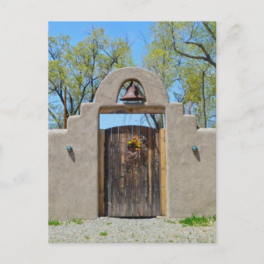 Poort in een Adobe Wall, New Mexico Briefkaart (Voorkant)