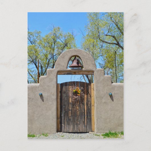 Poort in een Adobe Wall, New Mexico Briefkaart (Voorkant)