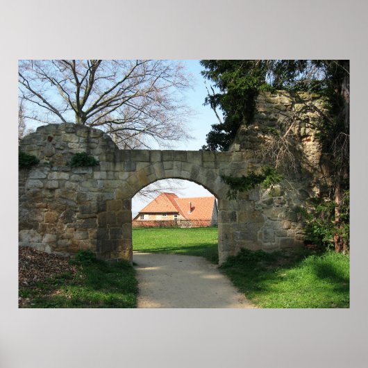 poort in stadsmuur poster (Voorkant)