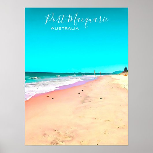 Poort Macquarie strandscène Australië Poster (Voorkant)