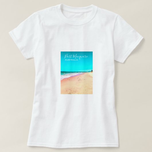 Poort Macquarie strandscène Australië T-shirt (Design voorkant)