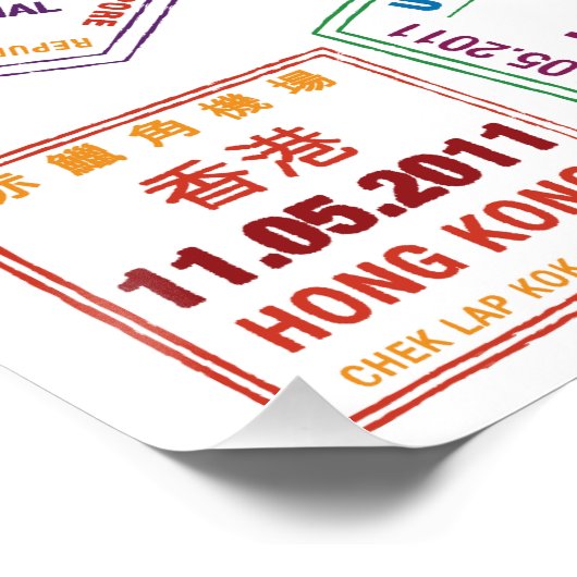 Poort paspoort stempel afdrukken (Hoek)