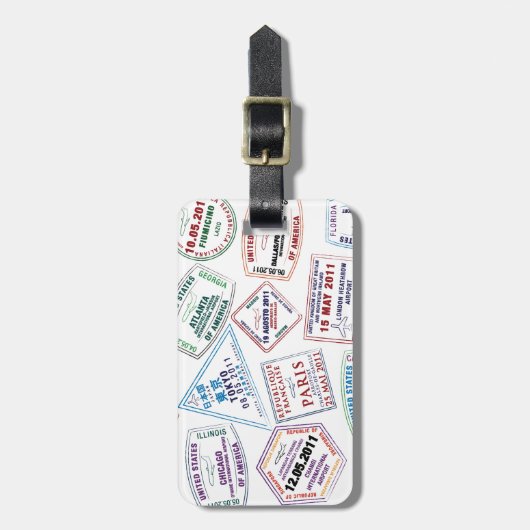 Poort paspoort stempel afdrukken bagagelabel (Voorkant verticaal)