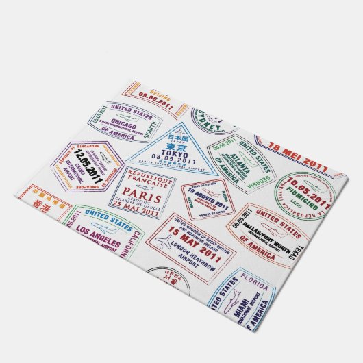 Poort paspoort stempel afdrukken deurmat (Schuin)