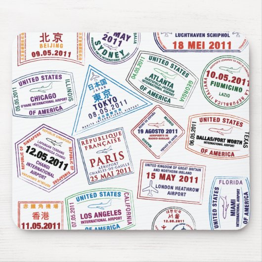 Poort paspoort stempel afdrukken muismat (Voorkant)