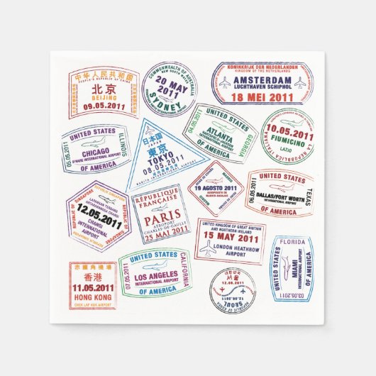 Poort paspoort stempel afdrukken servet (Voorkant)