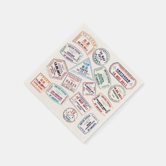 Poort paspoort stempel afdrukken servet (Hoek)