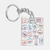 Poort paspoort stempel afdrukken sleutelhanger (Voorkant Links)