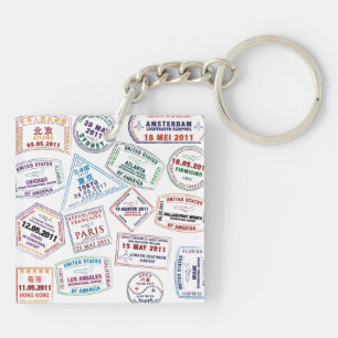 Poort paspoort stempel afdrukken sleutelhanger