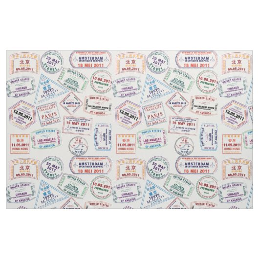 Poort paspoort stempel afdrukken stof (Fat Quarter)