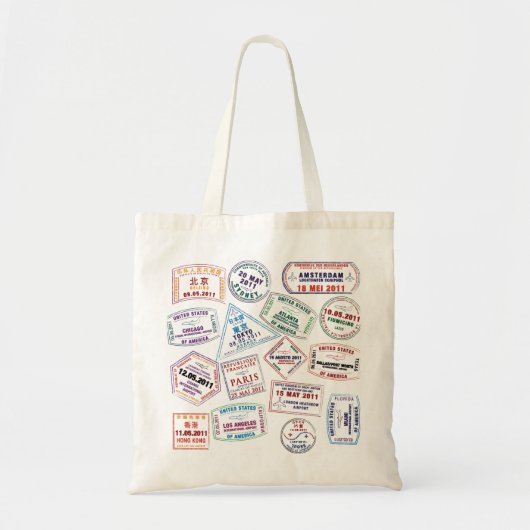 Poort paspoort stempel afdrukken tote bag (Voorkant)