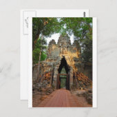 Poort van Angkor Thom, Cambodja Briefkaart (Voorkant / Achterkant)