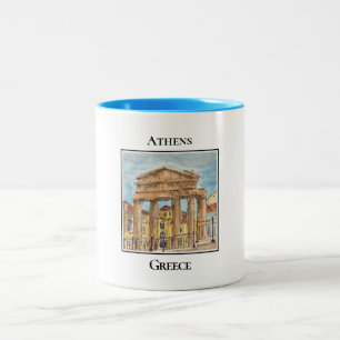 Poort van Athena Archegetis, Athene, Griekenland Tweekleurige Koffiemok