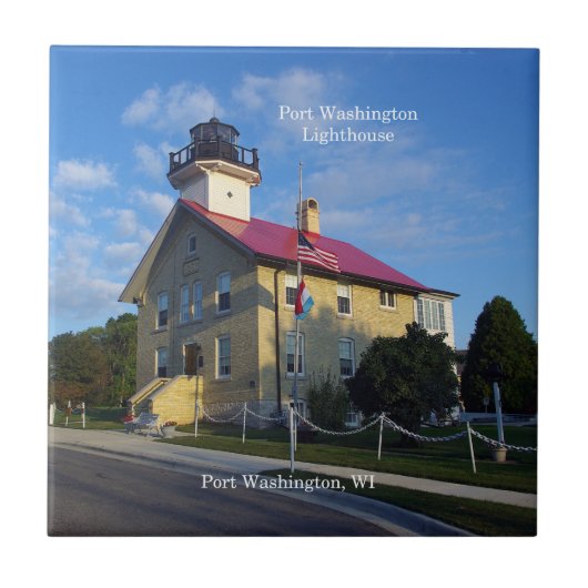 Poort vuurtoren van Port Washington Tegeltje (Voorkant)