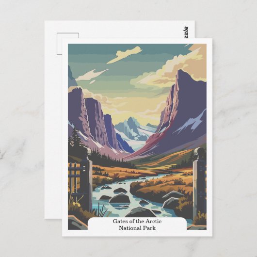 Poorten van het Arctic National Park, Alaska, VS Briefkaart (Voorkant / Achterkant)
