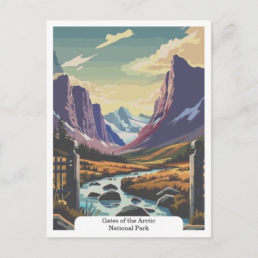 Poorten van het Arctic National Park, Alaska, VS Briefkaart (Voorkant)