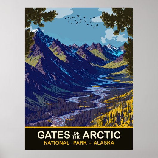 Poorten van het Noordpoolgebied, Alaska, Reizen Poster (Voorkant)