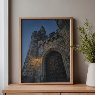 Poortgebouw van kasteel Neuschwanstein in de schem Canvas Afdruk