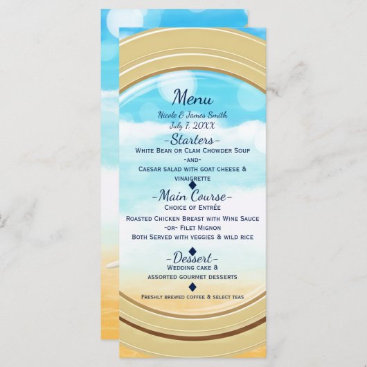 Poortgreep doorkruising legant bruiloft menu (Voorkant / Achterkant)