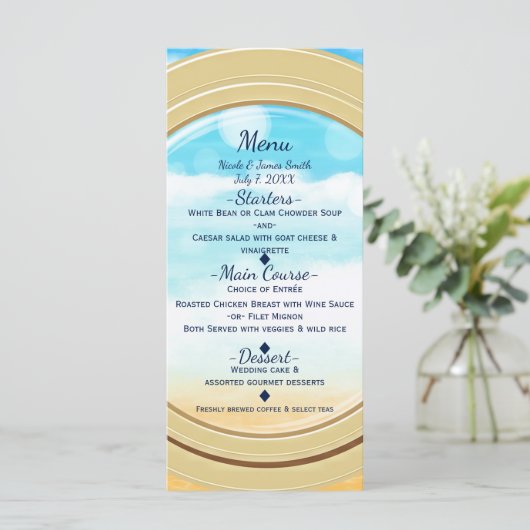 Poortgreep doorkruising legant bruiloft menu (Staand voorkant)