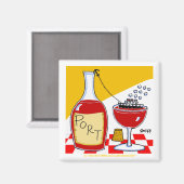 Poortwijntestesten voor Cartoon Magneet (Voorkant / Achterkant)