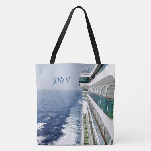 Poortzijbalkons monogrammed Nautical Tote Bag (Voorkant)
