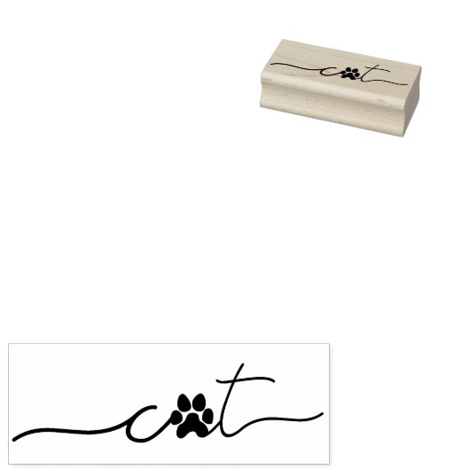 Poot Cute Kat Rubberstempel (Gestempeld)