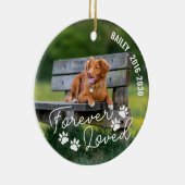 Poot drukt voor altijd geliefde naam gebogen tekst keramisch ornament (Rechts)