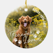 Poot drukt voor altijd geliefde naam gebogen tekst keramisch ornament (Achterkant)