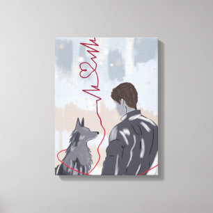 Poot en Hart I – Dier en Menselijke Liefde Canvas Afdruk