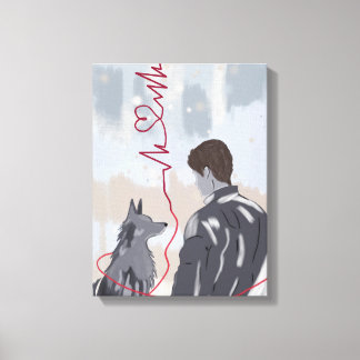 Poot en Hart I – Dier en Menselijke Liefde Canvas Afdruk