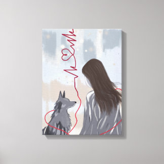 Poot en Hart II – Dierlijke en Menselijke Liefde Canvas Afdruk