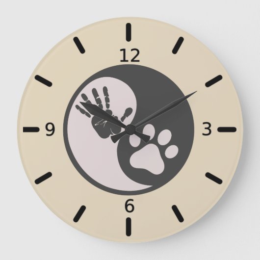 Poot Hand Yin Yang Grote Klok (Voorkant)